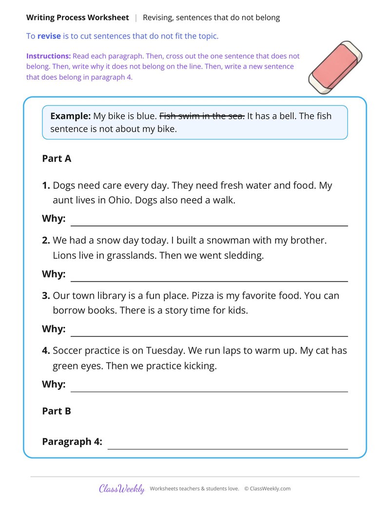 Revise to Remove Sentences That Do Not Belong