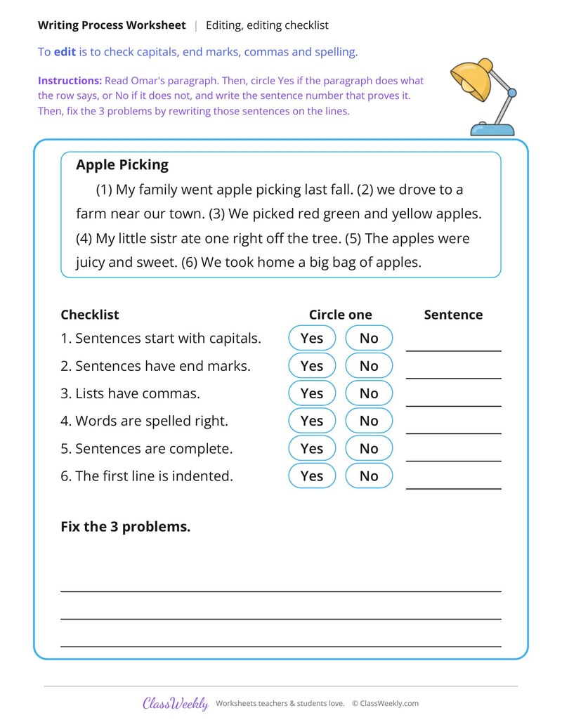 Use an Editing Checklist on a Model Paragraph