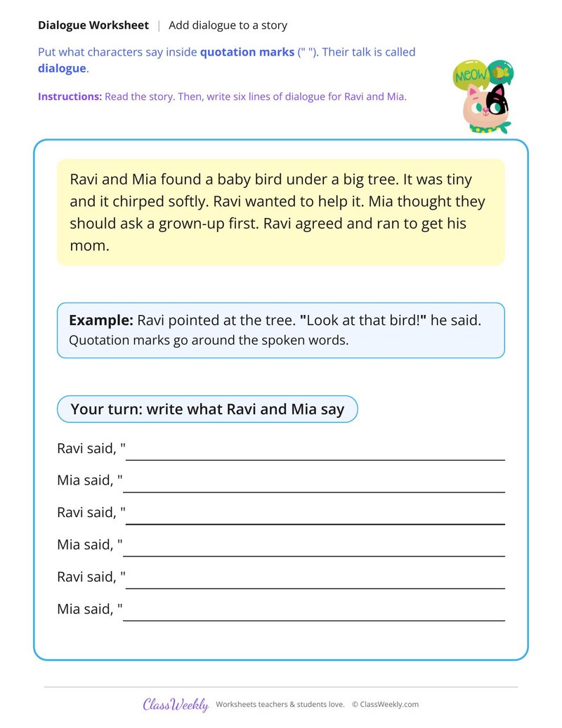 Add Dialogue to a Story
