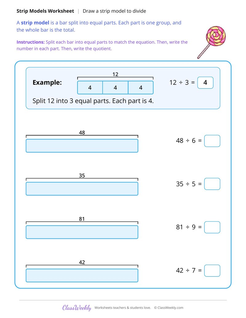 Draw a Tape Diagram to Divide