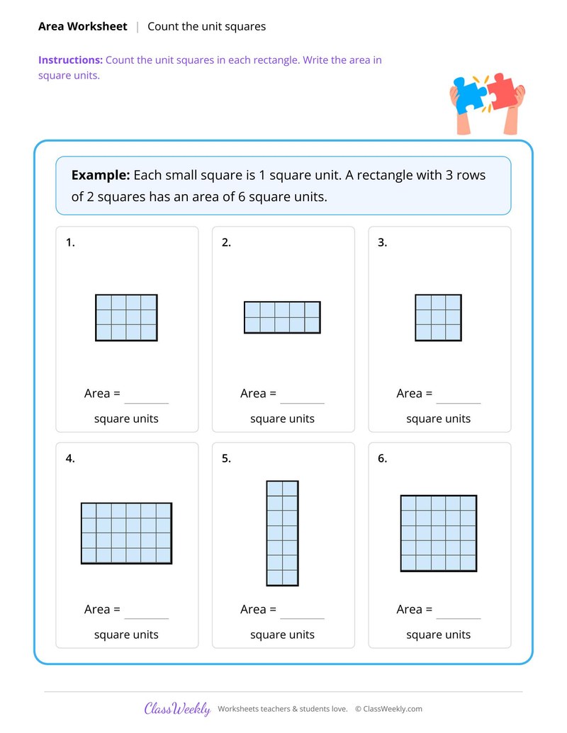 Find the area by counting unit squares