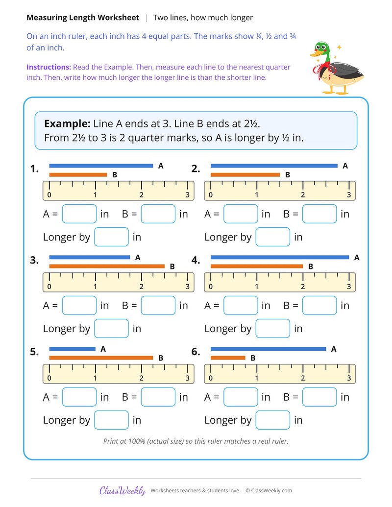 Measure Two Lines and Find How Much Longer