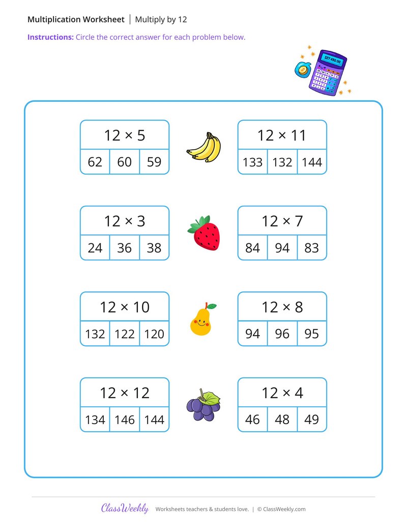 Multiply by 12