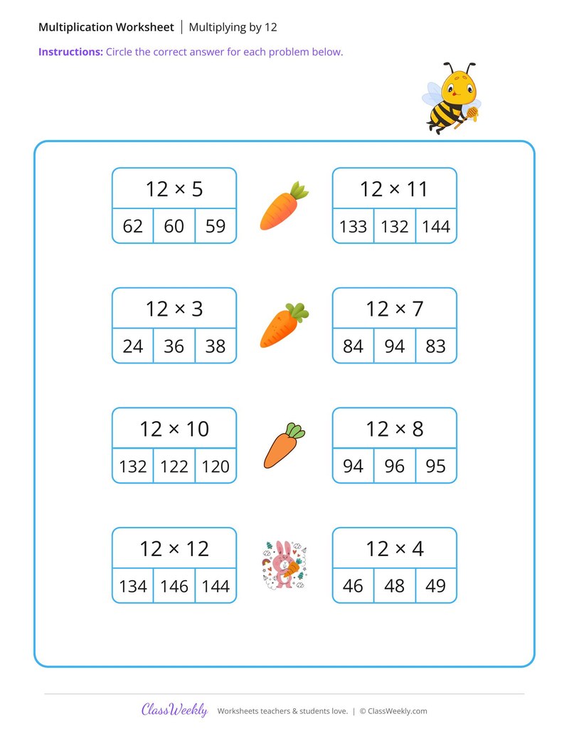 Multiply by 12