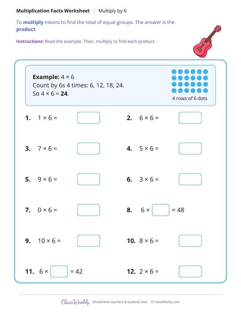 Multiply by 6 Facts