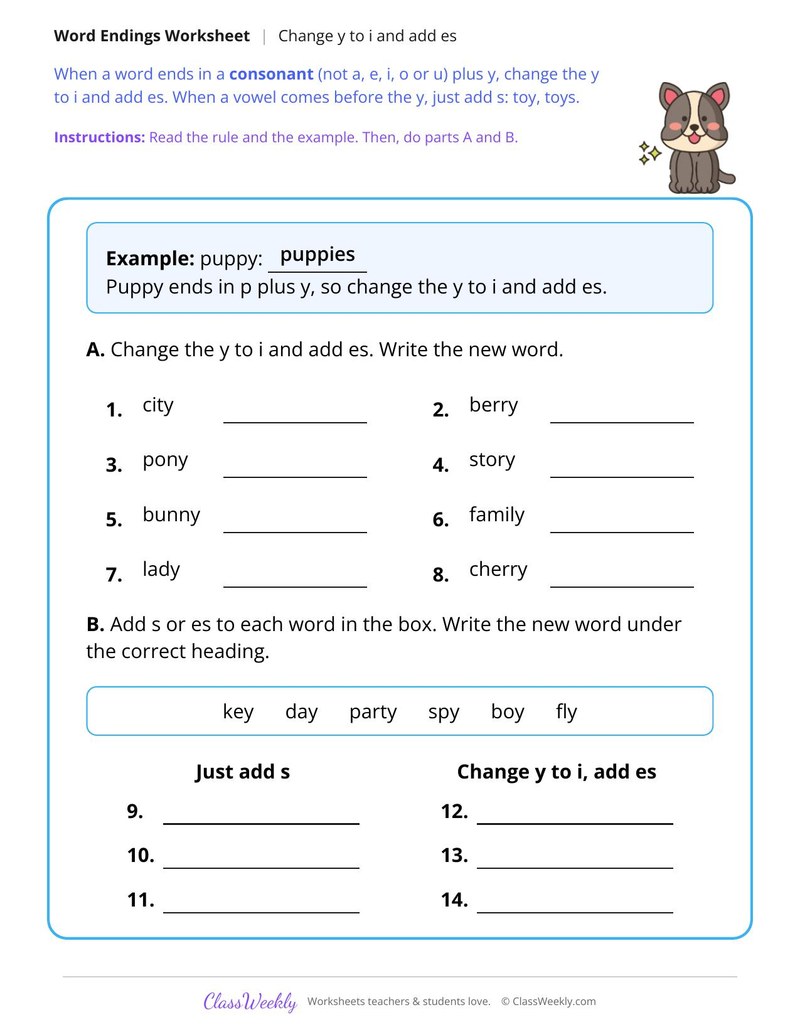 Change Y to I and Add Es