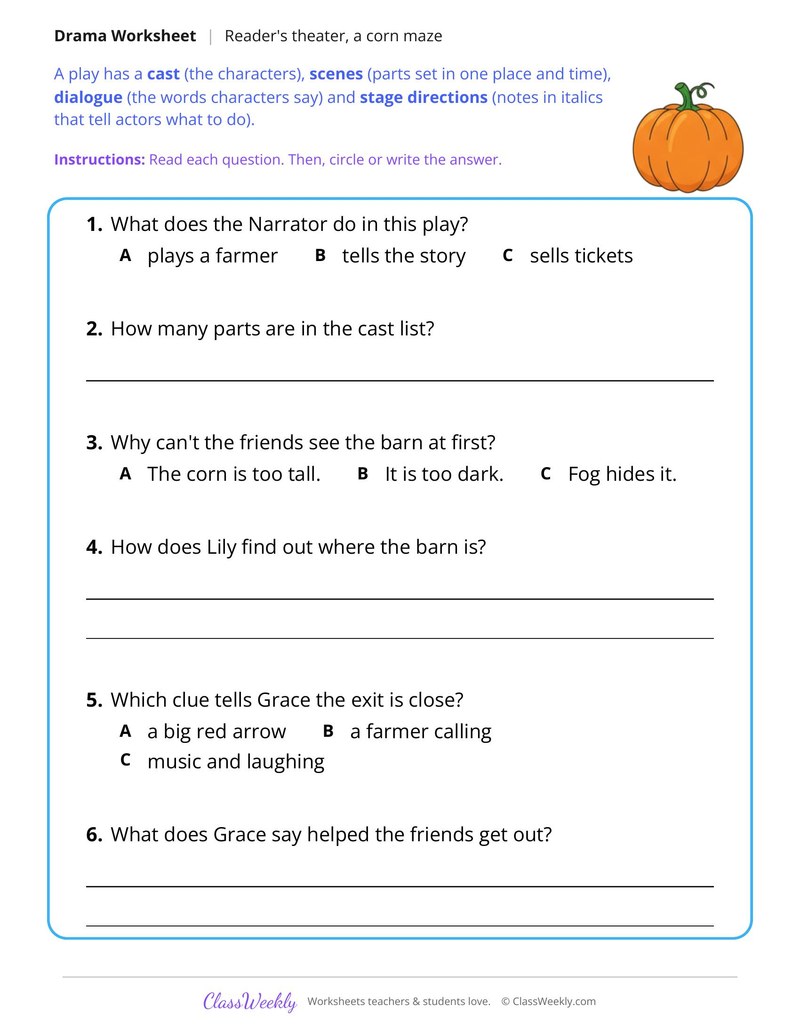 Reader's Theater Script, Lost in the Corn Maze - Page 2