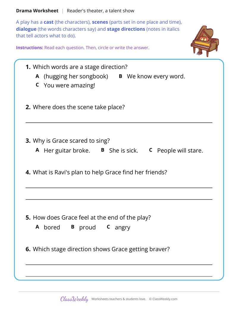 Reader's Theater Script, The Talent Show Surprise - Page 2