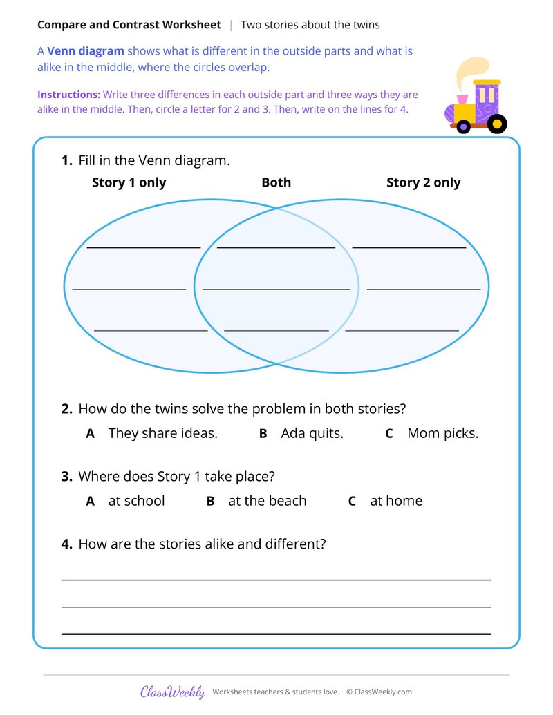 Compare Two Stories About the Twins Ada and Ben