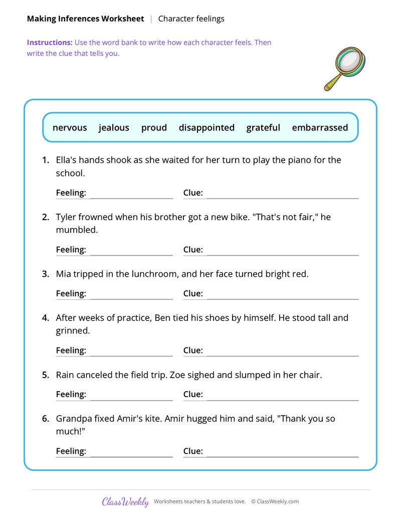 Making Inferences: Character feelings