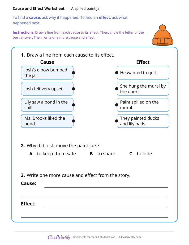 Cause and Effect in a Story About a Spilled Paint Jar - Page 2