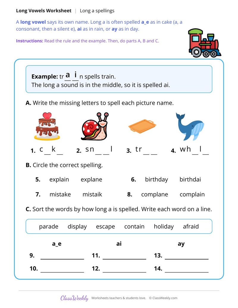 Long A Spellings