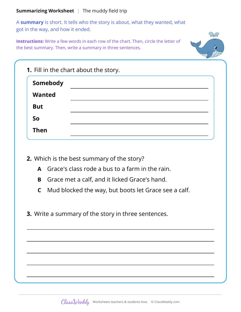 Summarize the Story of the Muddy Field Trip - Page 2