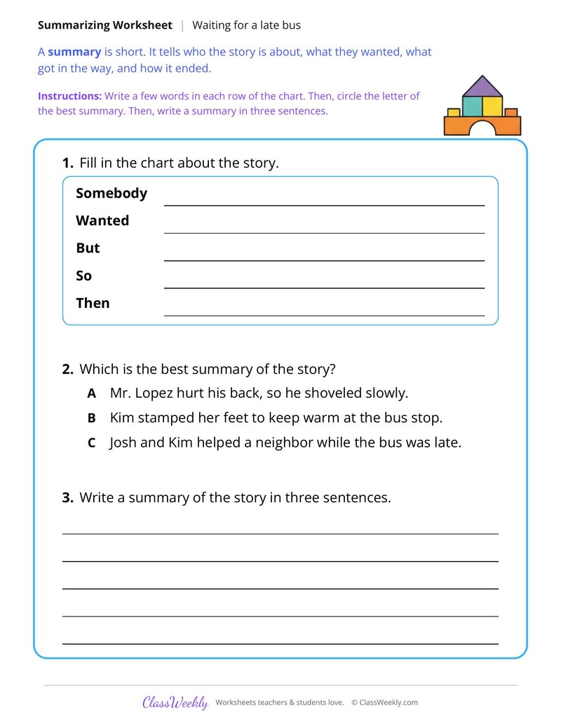Summarize the Story of the Snowy Bus Stop - Page 2