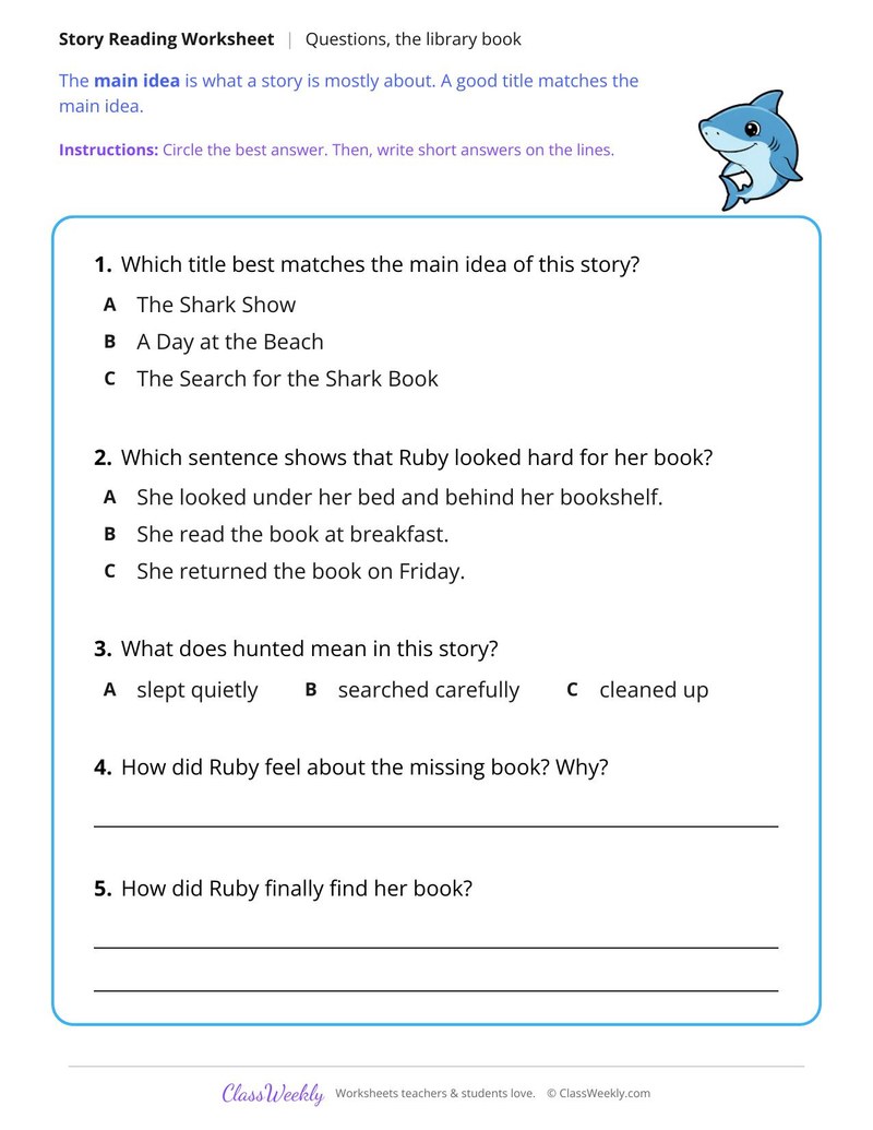 The Missing Library Book (Fiction Passage) - Page 2