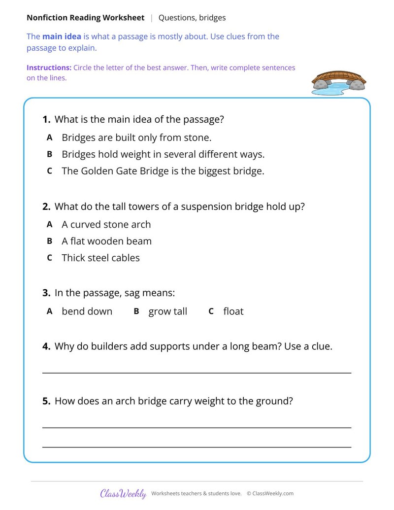 How Bridges Work (Nonfiction Passage)