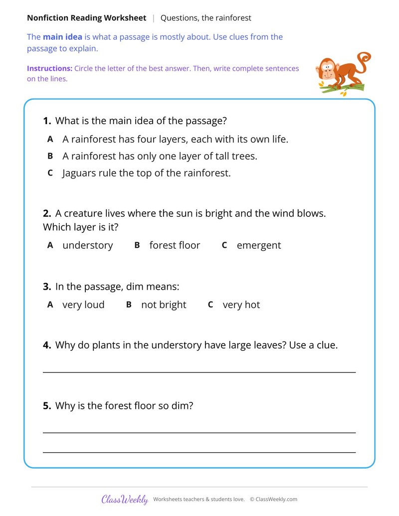 Layers of the Rainforest (Nonfiction Passage)
