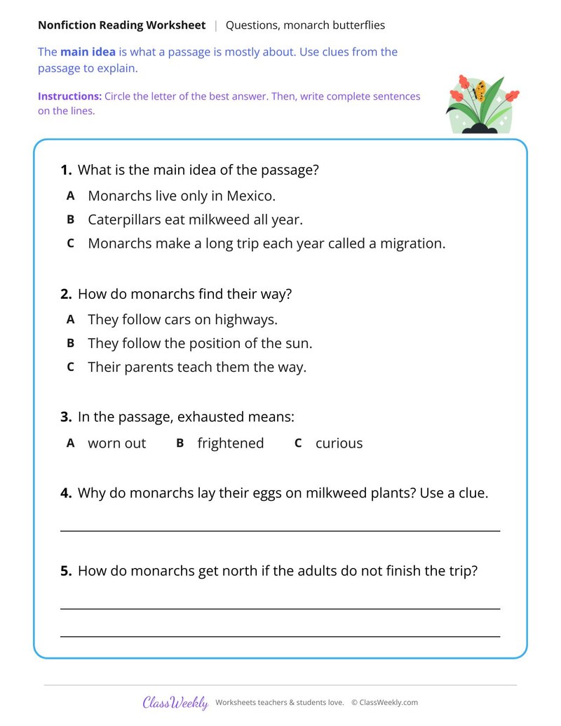 Monarch Migration (Nonfiction Passage) - Page 2