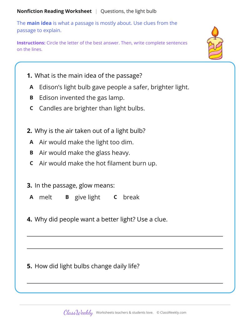 The Light Bulb (Nonfiction Passage)