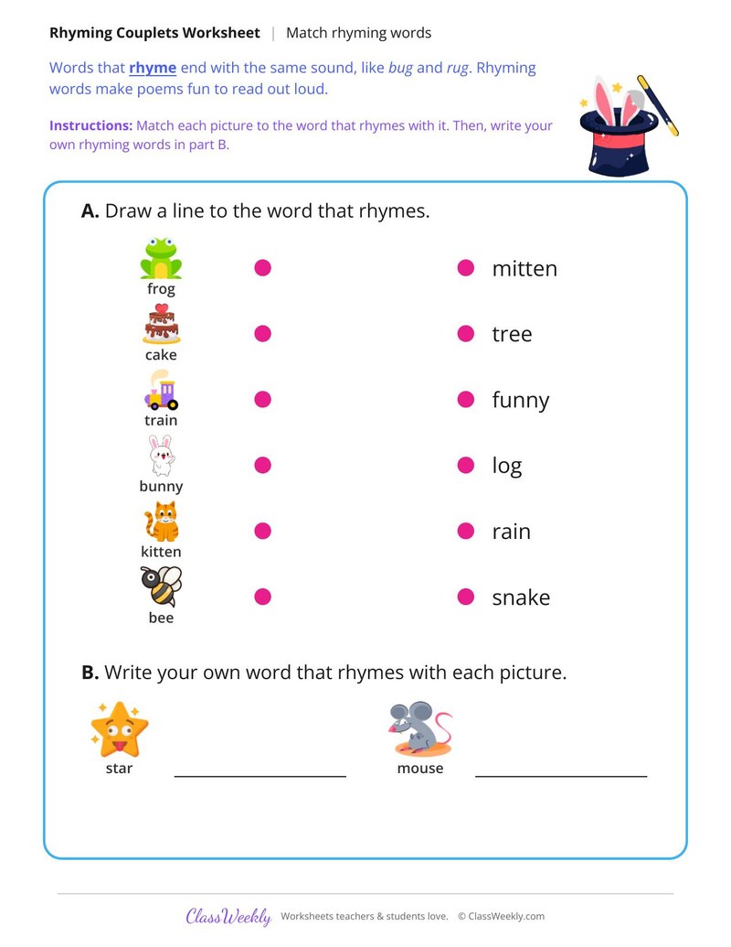 Match the Rhyming Words