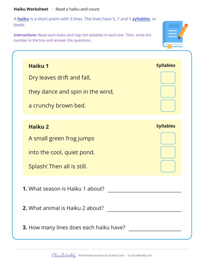 Read a Haiku and Count