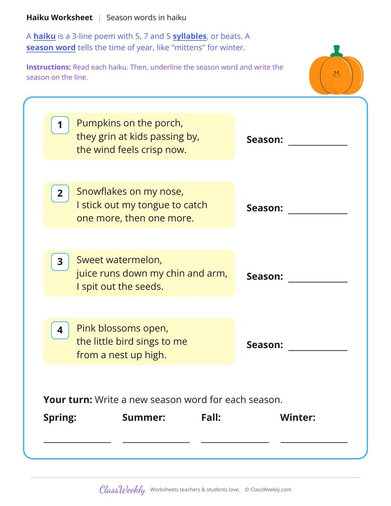 Season Words in Haiku