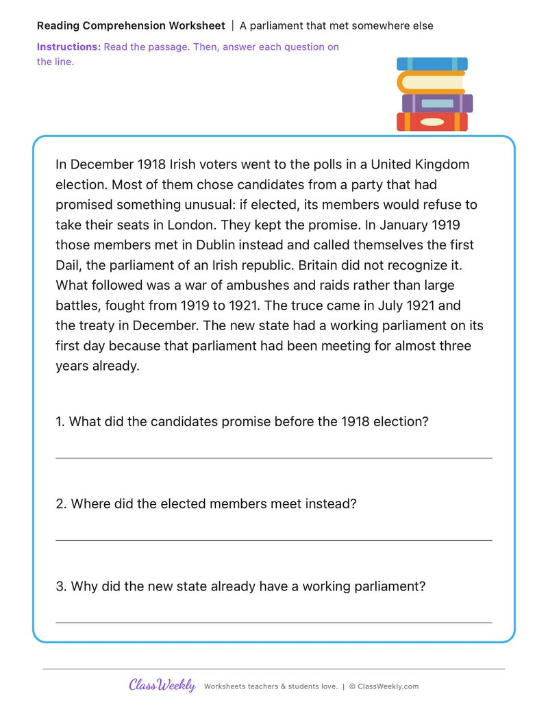 A parliament that met somewhere else - Irish Revolution and War of Independence