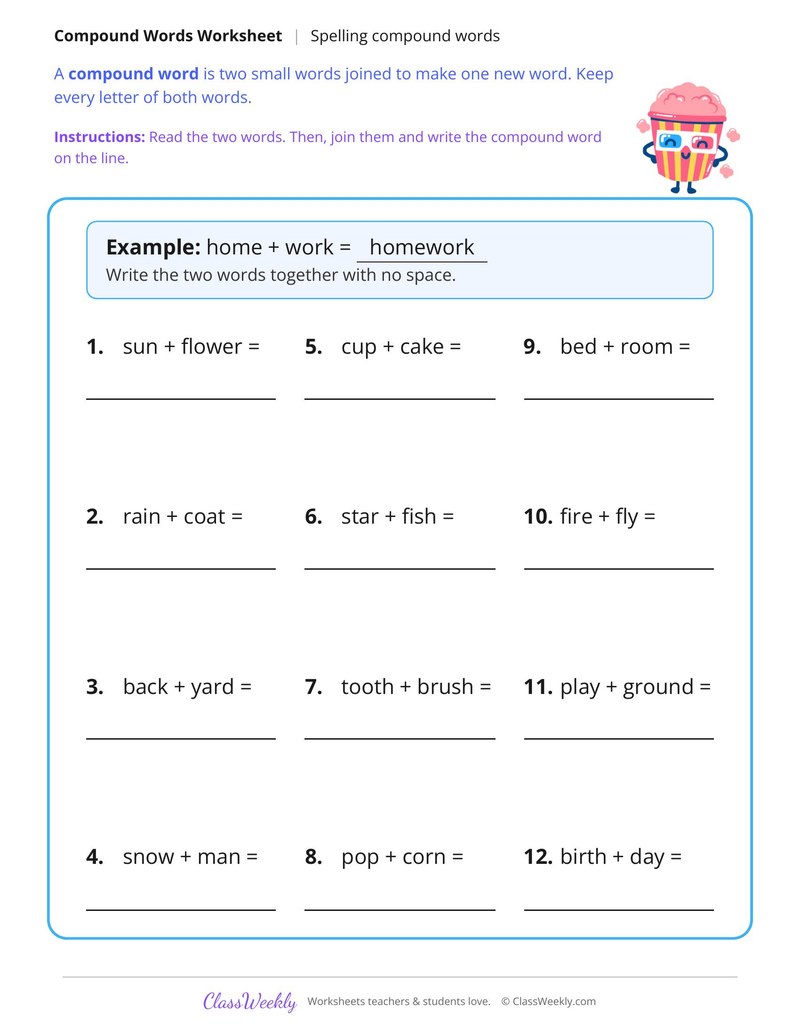 Spelling Compound Words - Page 1