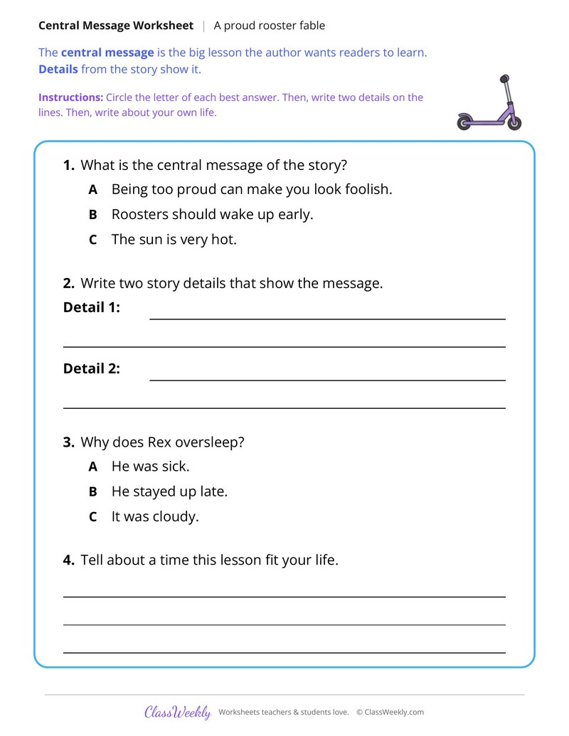 Central Message of a Fable About a Proud Rooster - Page 2