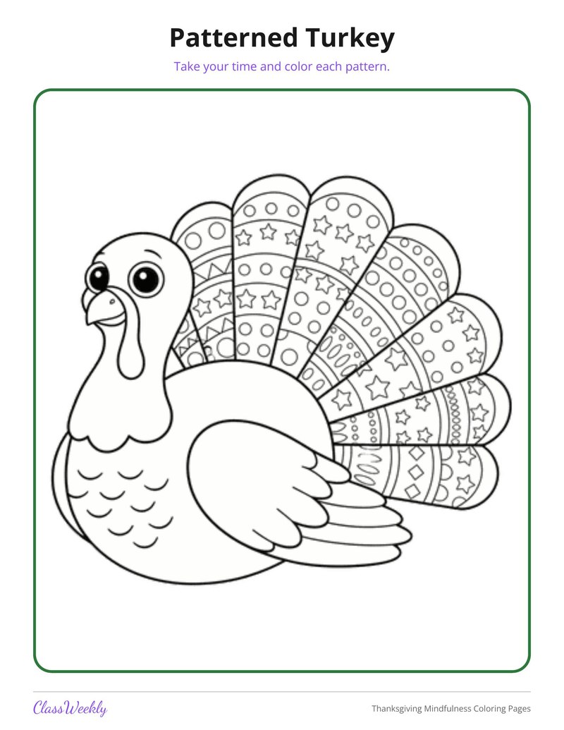 Thanksgiving Mindfulness Coloring Pages