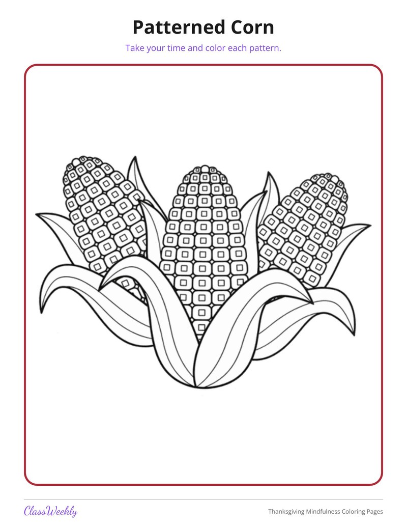 Thanksgiving Mindfulness Coloring Pages