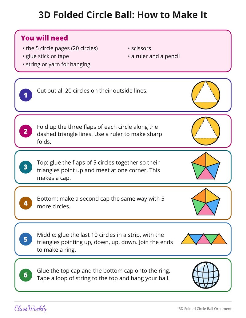 3D Folded Circle Ball Ornament - Page 2