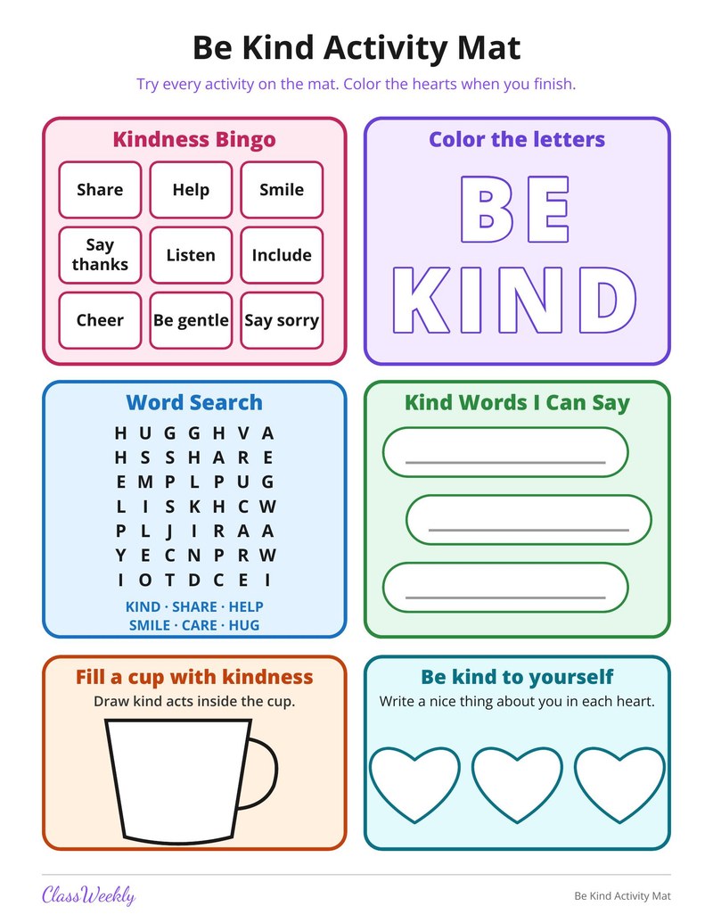 Be Kind Activity Mat