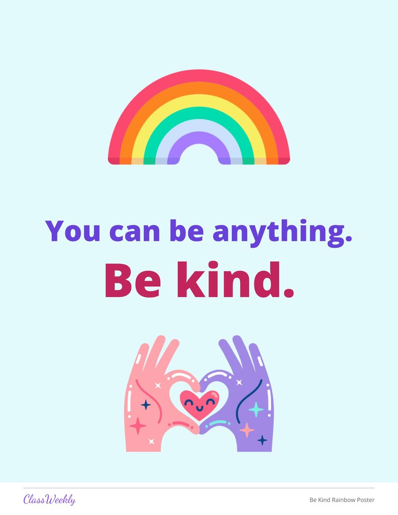 Be Kind Rainbow Poster