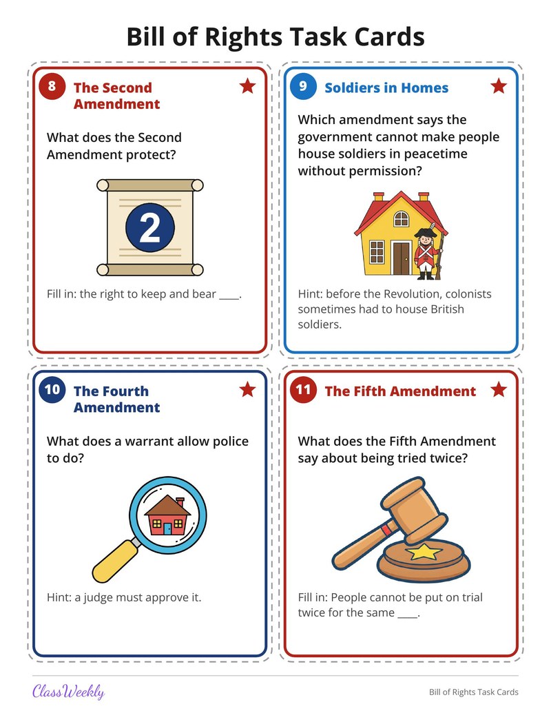 Bill of Rights Task Cards - Page 4