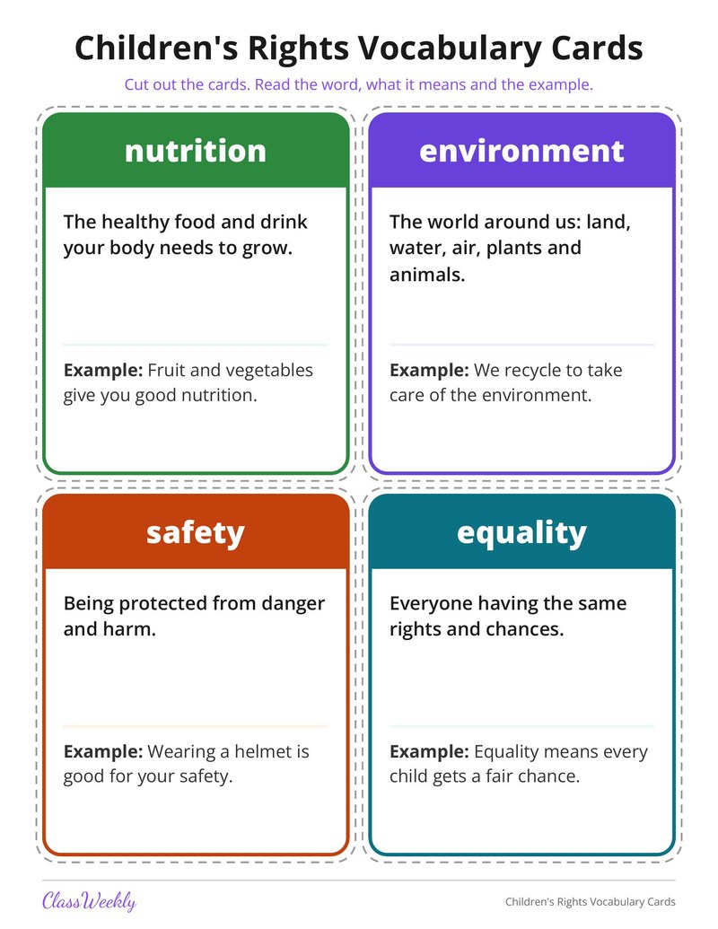 Children's Rights Vocabulary Cards