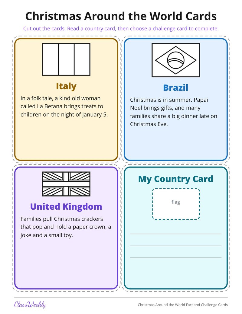 Christmas Around the World Fact and Challenge Cards - Page 4