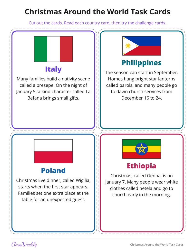Christmas Around the World Task Cards - Page 3