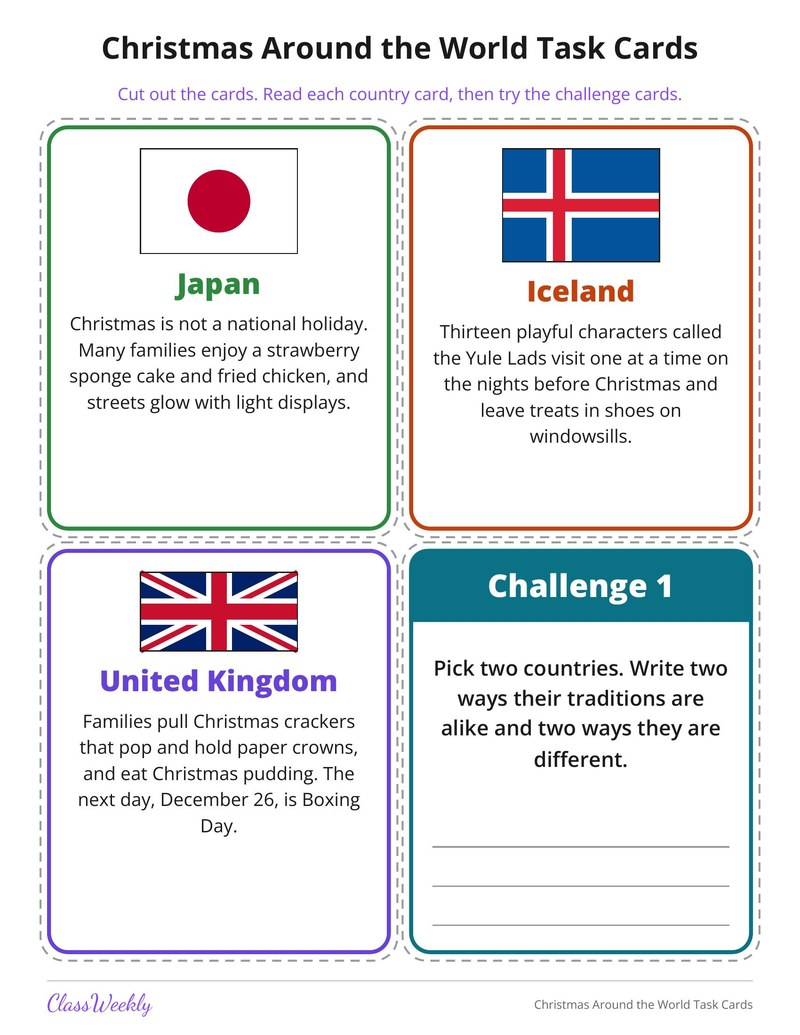 Christmas Around the World Task Cards - Page 4