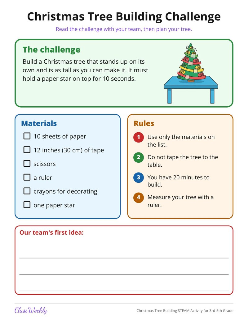 Christmas Tree Building STEAM Activity for 3rd-5th Grade - Page 2