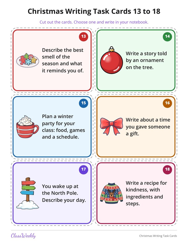 Christmas Writing Task Cards - Page 4