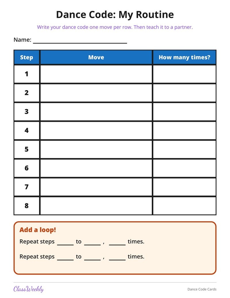Dance Code Cards - Page 4