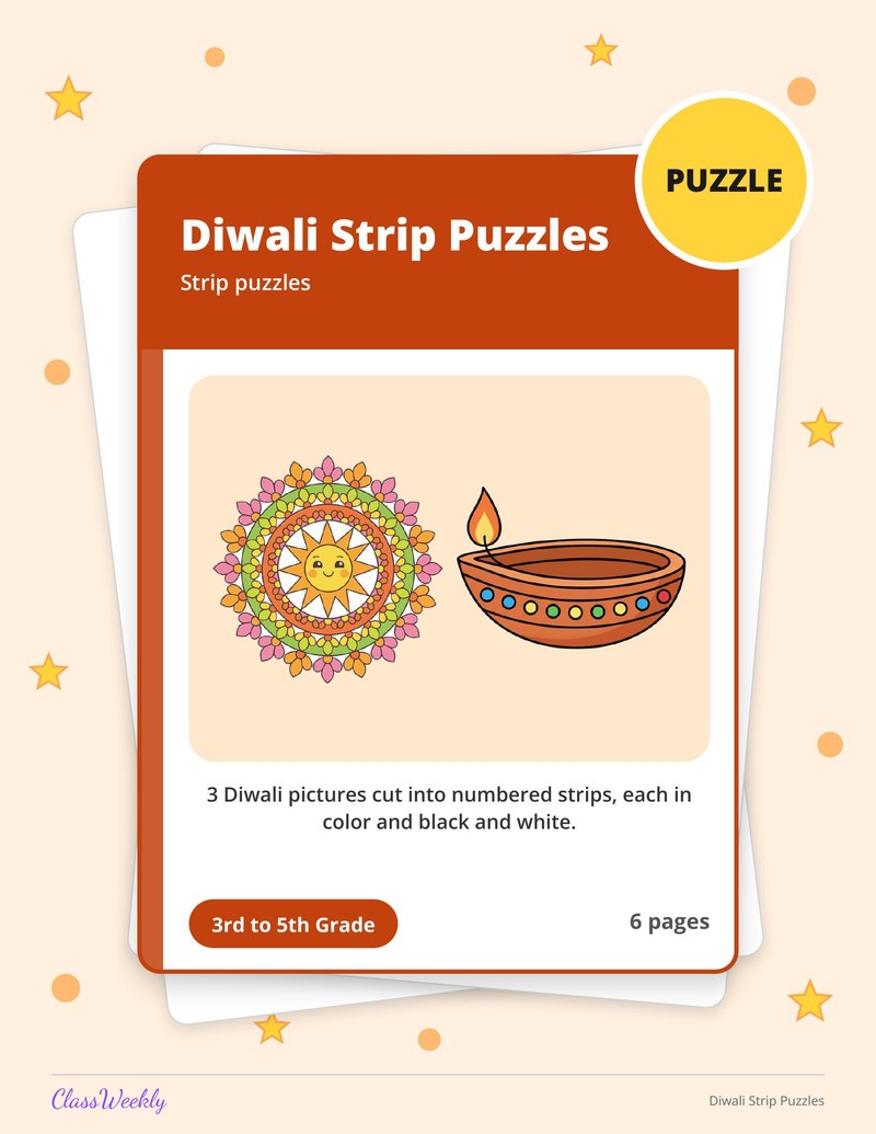 Diwali Strip Puzzles - Page 1