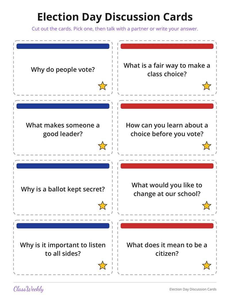 Election Day Discussion Cards