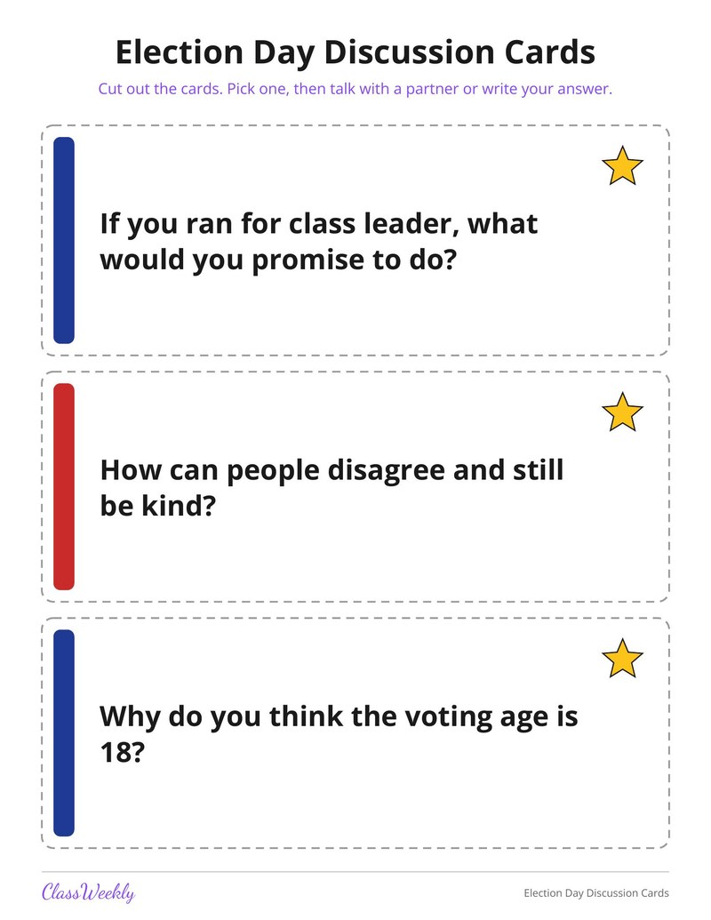 Election Day Discussion Cards