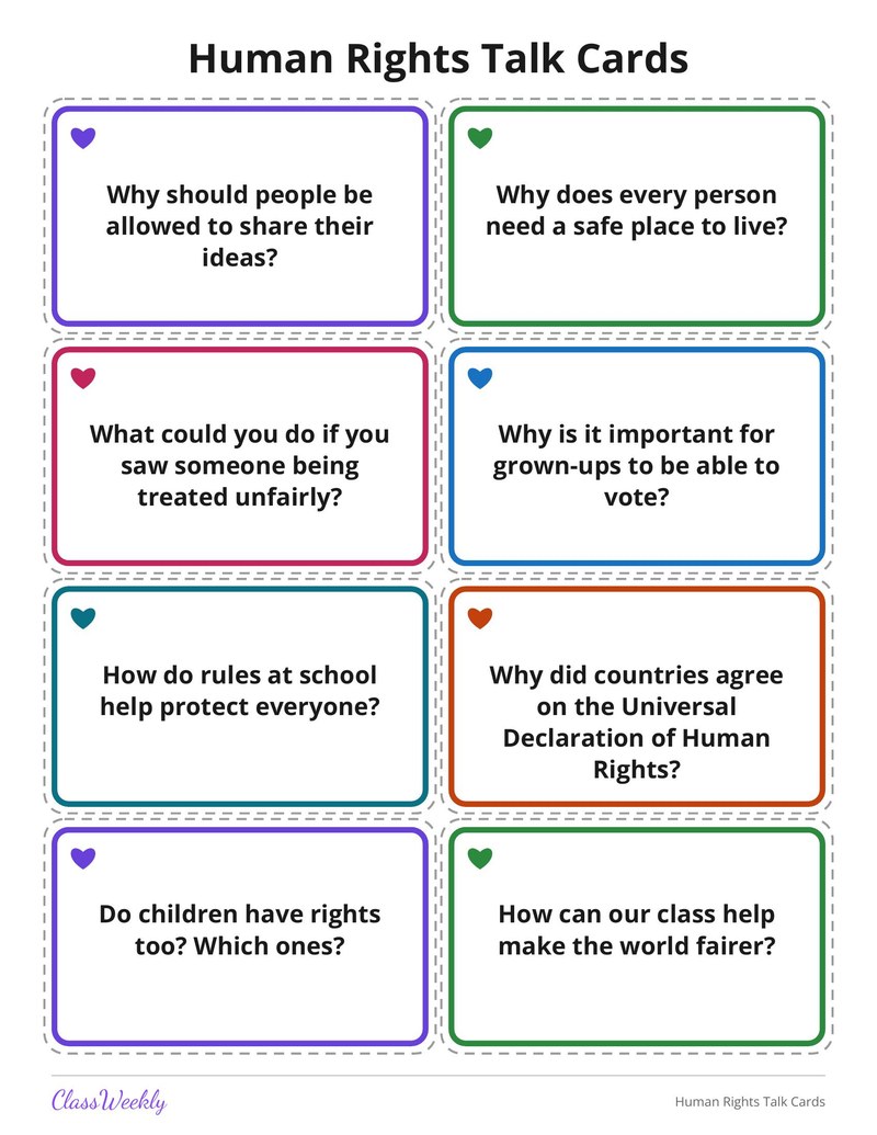 Human Rights Talk Cards - Page 2