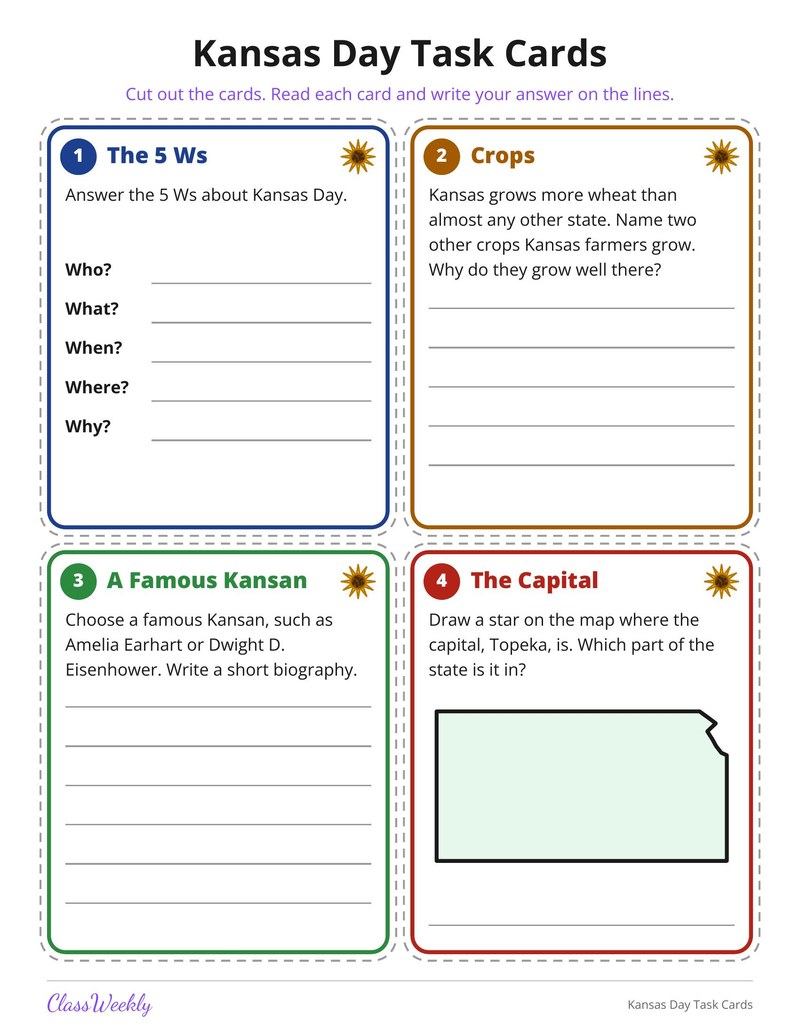 Kansas Day Task Cards - Page 2
