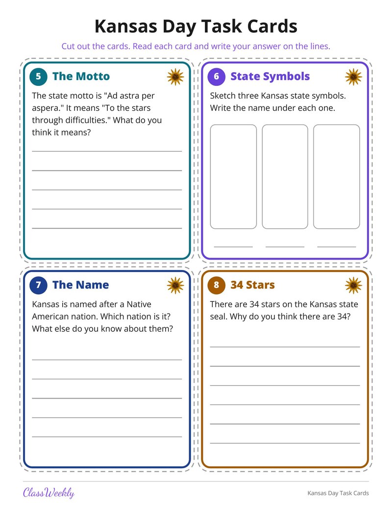 Kansas Day Task Cards - Page 3