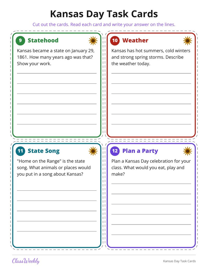 Kansas Day Task Cards - Page 4