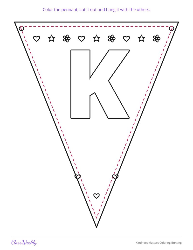 Kindness Matters Coloring Bunting